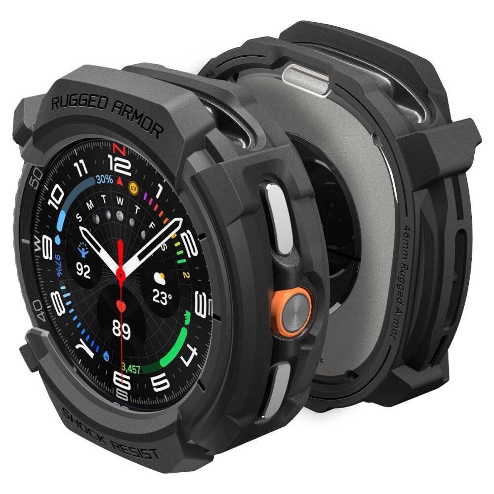 Spigen Rugged Armor Case Samsung Galaxy Watch 8 Classic 46 mm – Mattschwarz