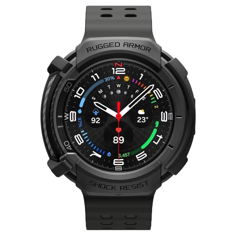 Spigen Rugged Armor Case Samsung Galaxy Watch 8 Classic 46 mm – Mattschwarz