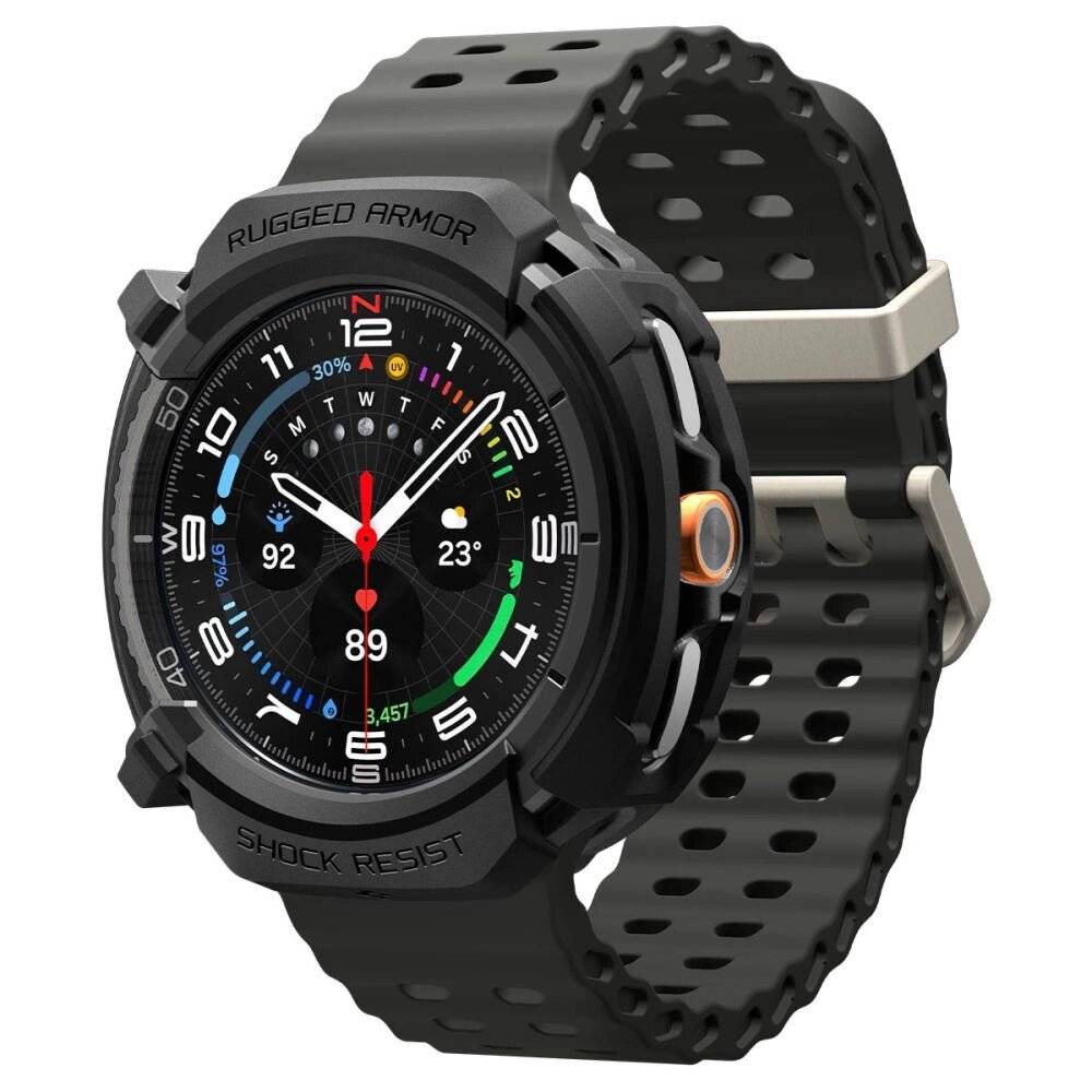 Spigen Rugged Armor Case Samsung Galaxy Watch 8 Classic 46 mm – Mattschwarz