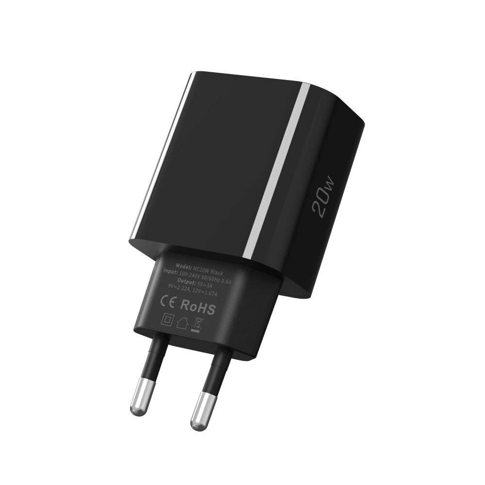 Tech-Protect NC20W USB-C 1-Port PD20W Wandladegerät - Schwarz