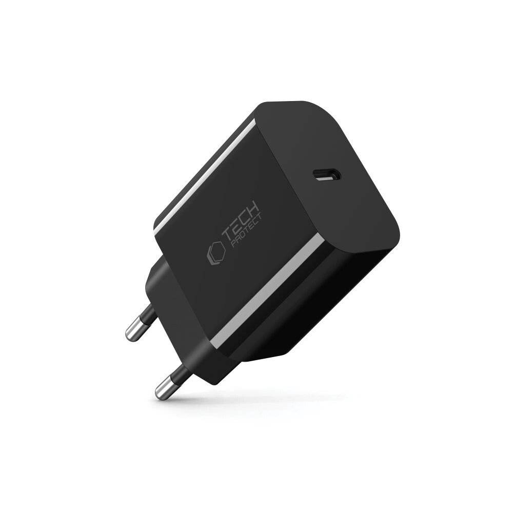 Tech-Protect NC20W USB-C 1-Port PD20W Wandladegerät - Schwarz