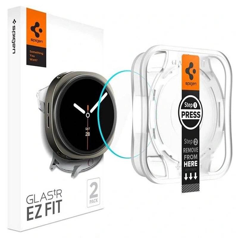 Spigen Glas.TR „Ez-Fit“ gehärtetes Glas Samsung Galaxy Watch 8 44 mm – Transparent