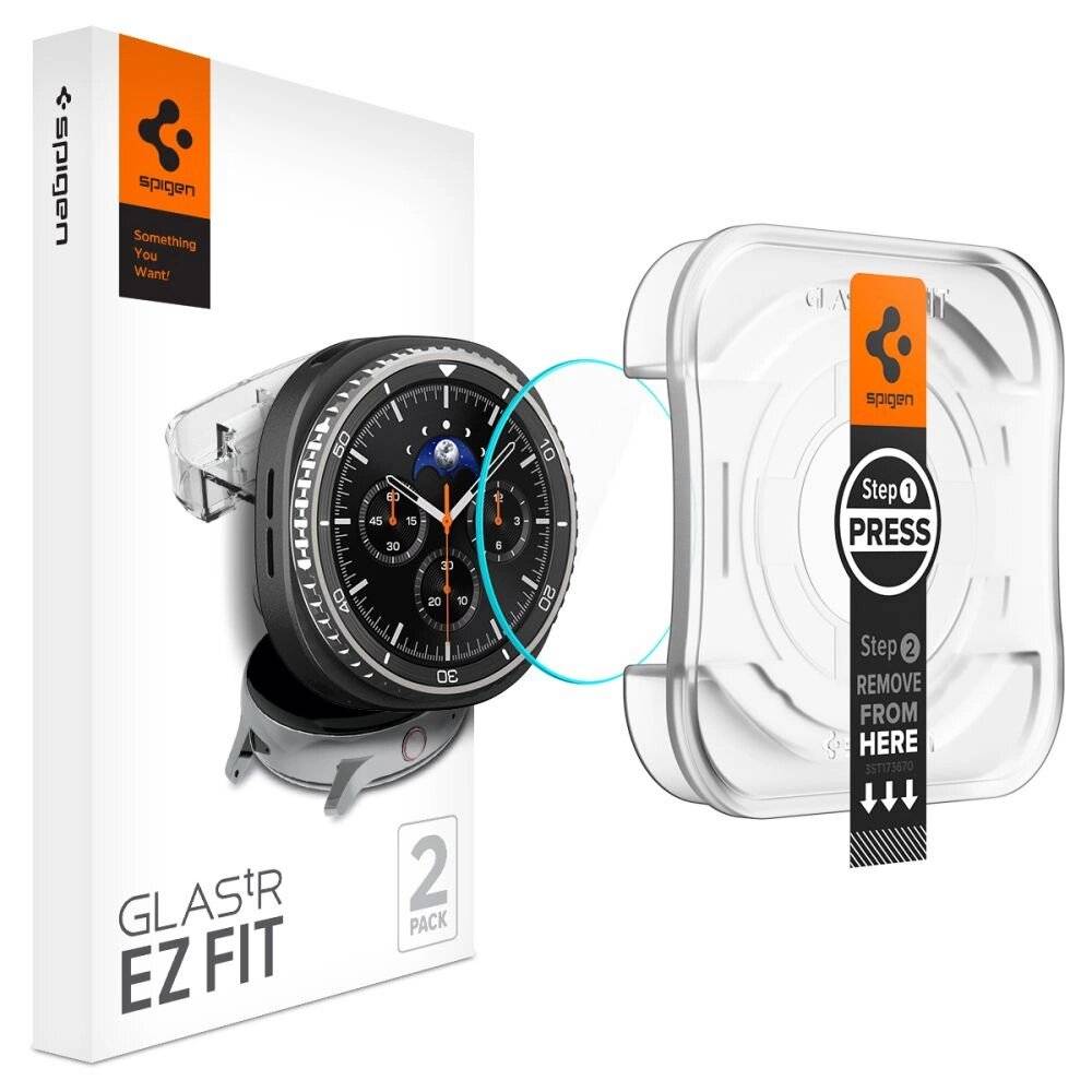 Spigen Glas.TR „Ez-Fit“ gehärtetes Glas Samsung Galaxy Watch 8 46 mm – Transparent