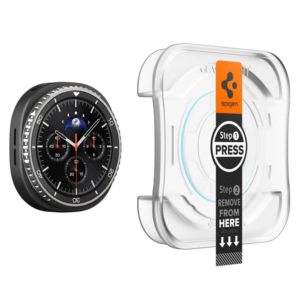 Spigen Glas.TR „Ez-Fit“ gehärtetes Glas Samsung Galaxy Watch 8 46 mm – Transparent