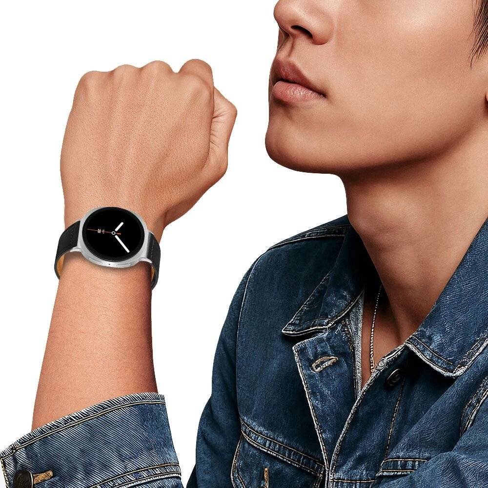Tech-Protect Leatherfit Armband Samsung Galaxy Watch 40/44/46 mm - Schwarz