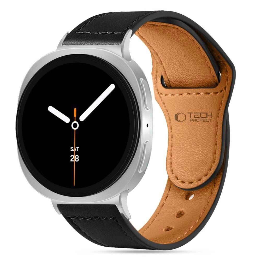 Tech-Protect Leatherfit Armband Samsung Galaxy Watch 40/44/46 mm - Schwarz