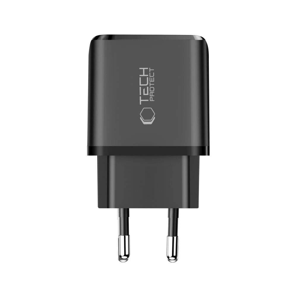 Tech-Protect NCA30 PD 30W / QC3.0 USB-A USB-C Wandladegerät - schwarz