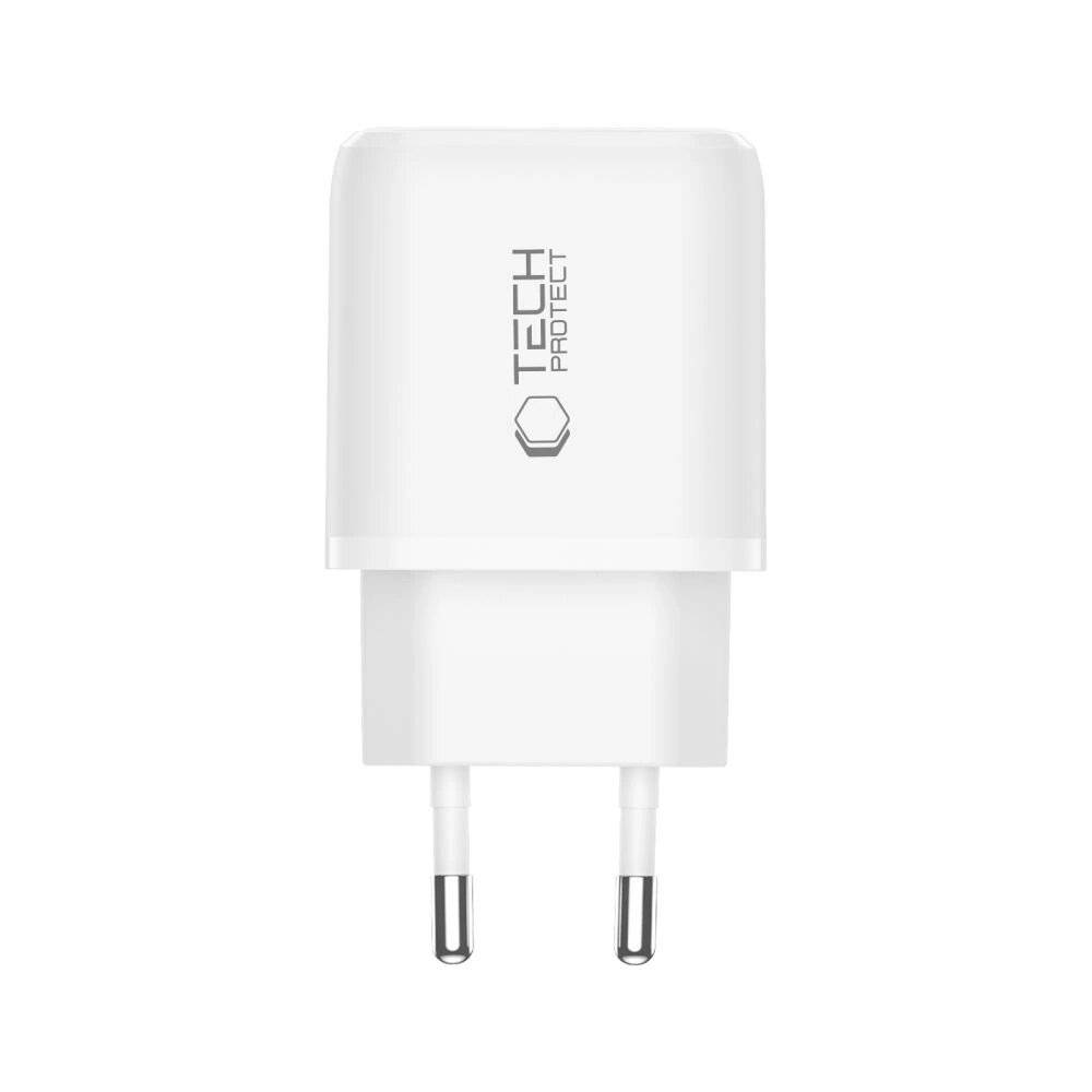 Tech-Protect NCA30 PD 30W QC3.0 USB-A / USB-C Wandladegerät - Weiß