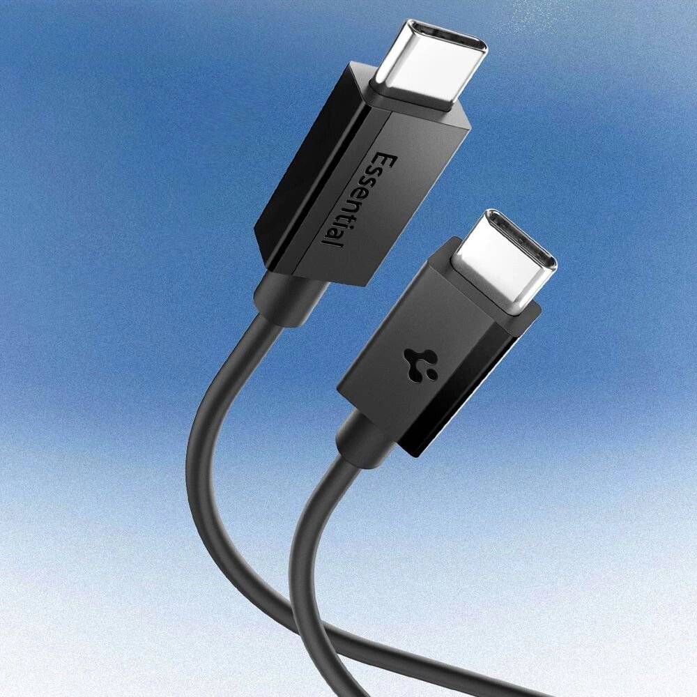 Spigen EB6020CC 60W Kabel + USB-C / 200 cm - Schwarz