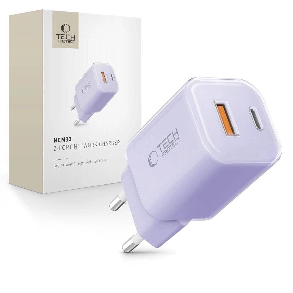 Tech-Protect NCM33 PD 33W QC3.0 USB-C / Wandladegerät - Lila