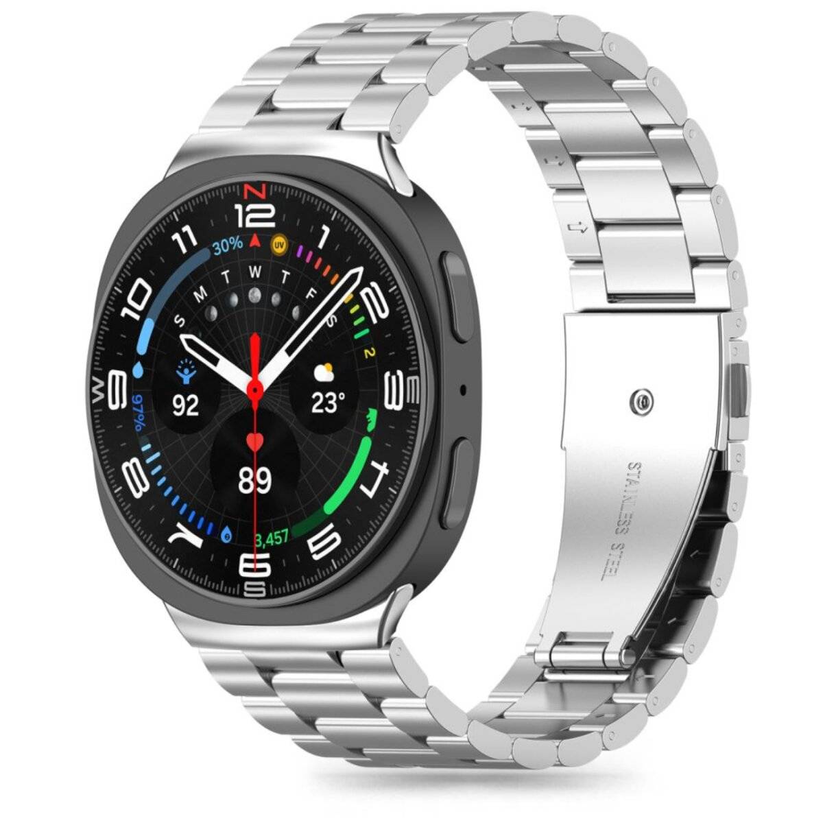 Tech-Protect Edelstahlarmband Samsung Galaxy Watch 40/44/46 mm - Silber