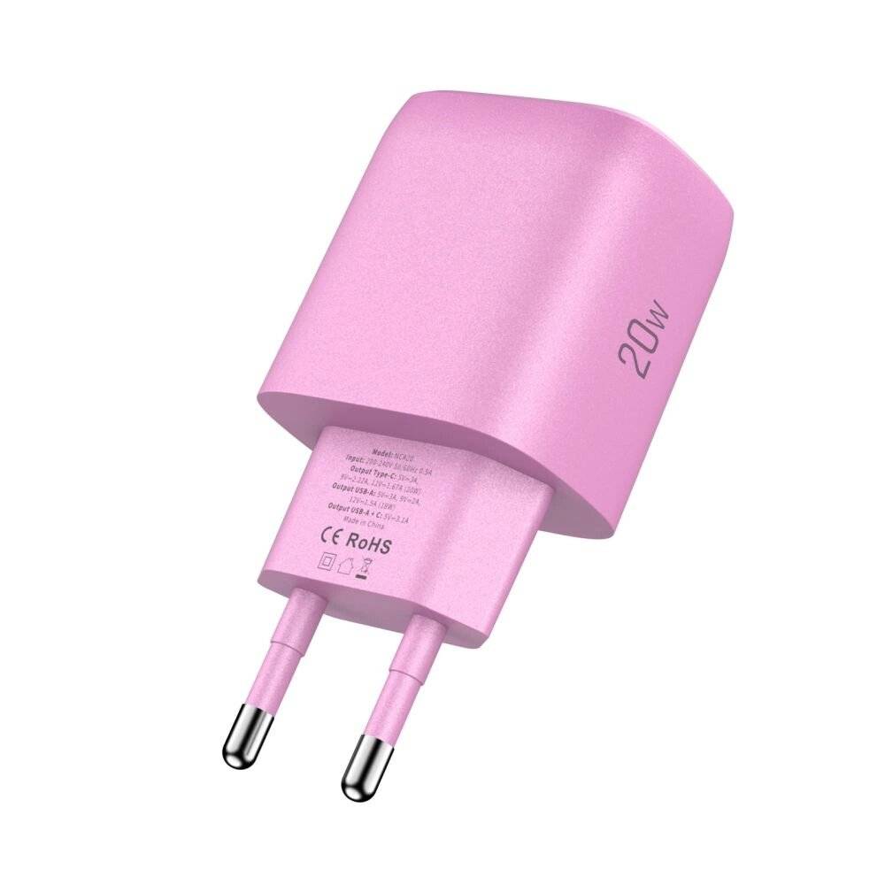 Tech-Protect NCA20 PD 20W QC3.0 USB-A / USB-C Wandladegerät - Rosa