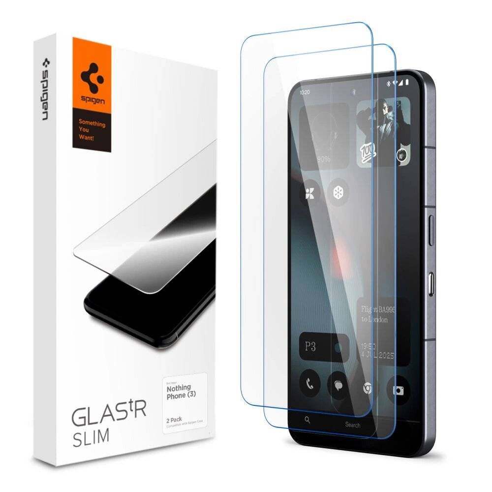 Spigen Glas.tR Slim 2er-Pack Schutzglas Nothing Phone 3 - transparent
