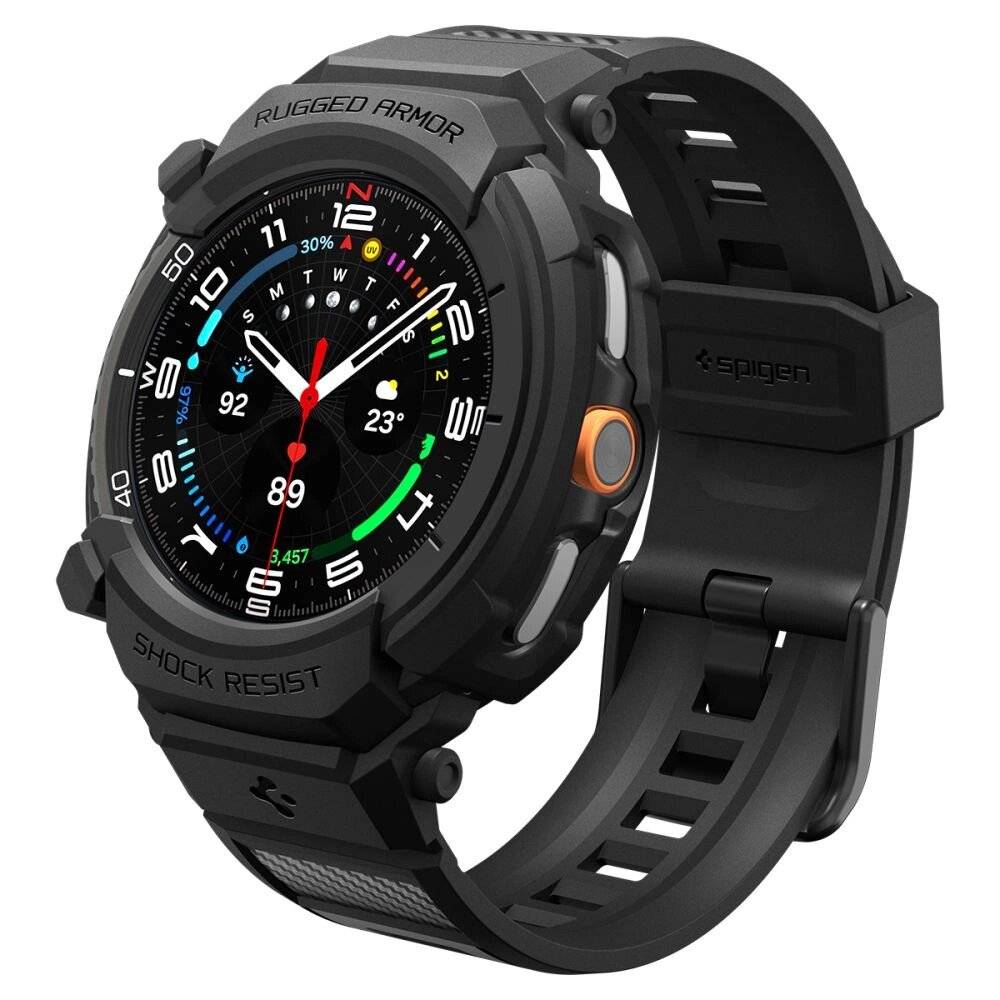 Spigen Rugged Armor Pro Armband Samsung Galaxy Watch 8 Classic 46 mm – Mattschwarz