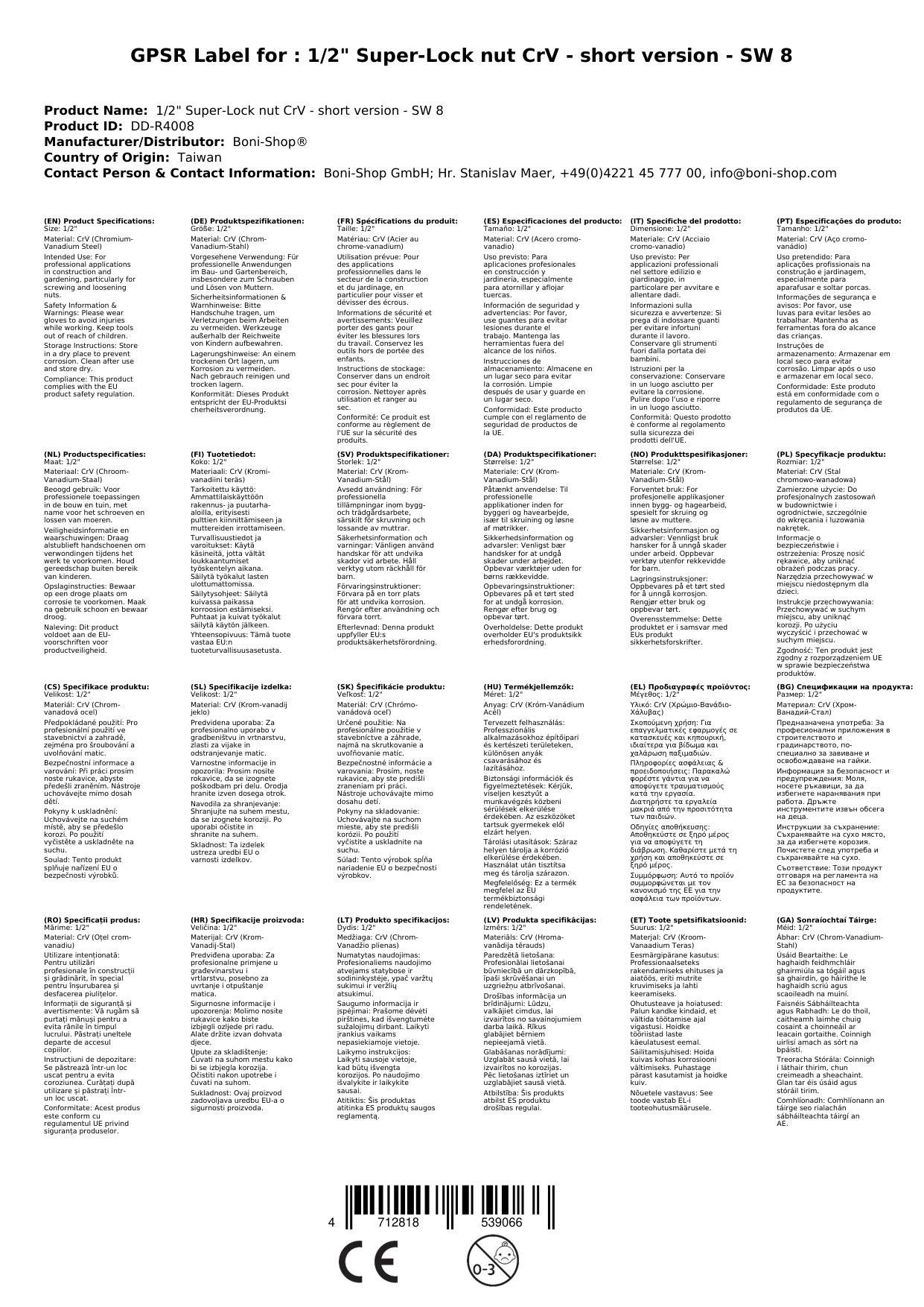 1/2 Zoll Nuss, Superlock Nuss, 8mm CrV, Steckschlüssel 1/2 Zoll
