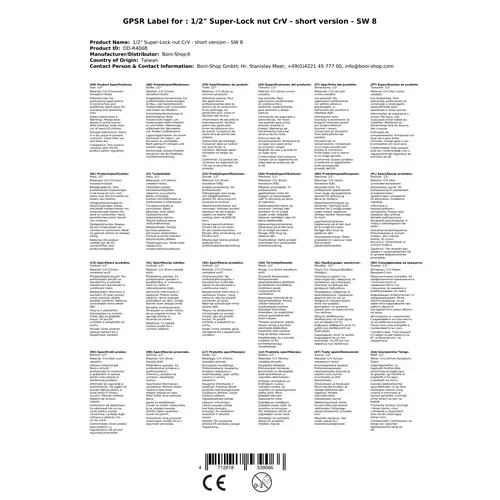 1/2 Zoll Nuss, Superlock Nuss, 8mm CrV, Steckschlüssel 1/2 Zoll 1/2 Zoll Nuss, Superlock Nuss, 8mm CrV, Steckschlüssel 1/2 Zoll