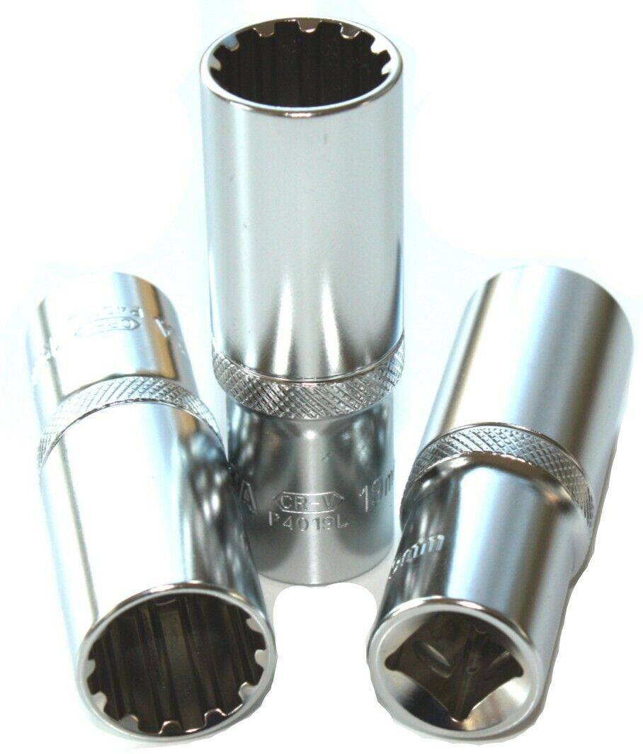 1/2 Zoll Nuss, Vielzahn Nuss, CrV SW 22, lange Ausführung