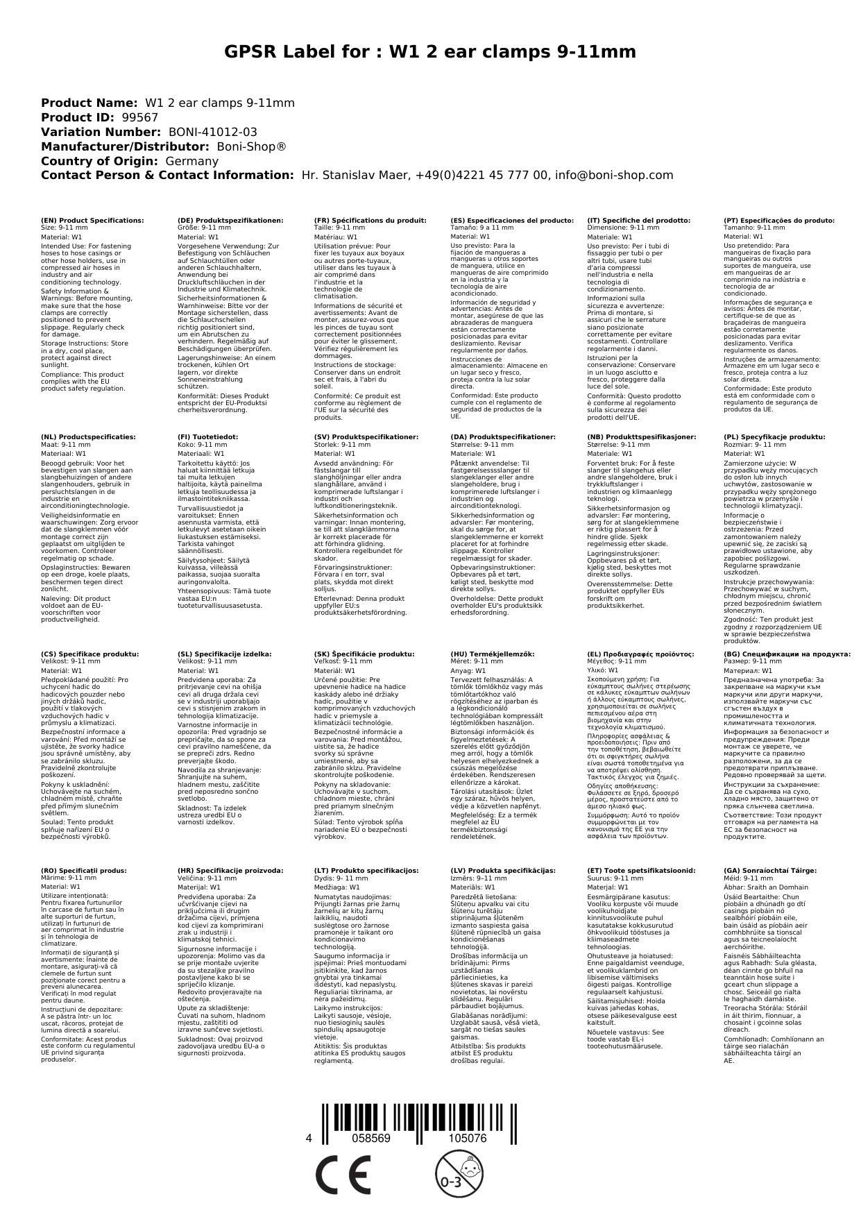 10 Stück, Schlauchschellen, 2 Ohr Schellen, 9-11mm, Klemmschellen