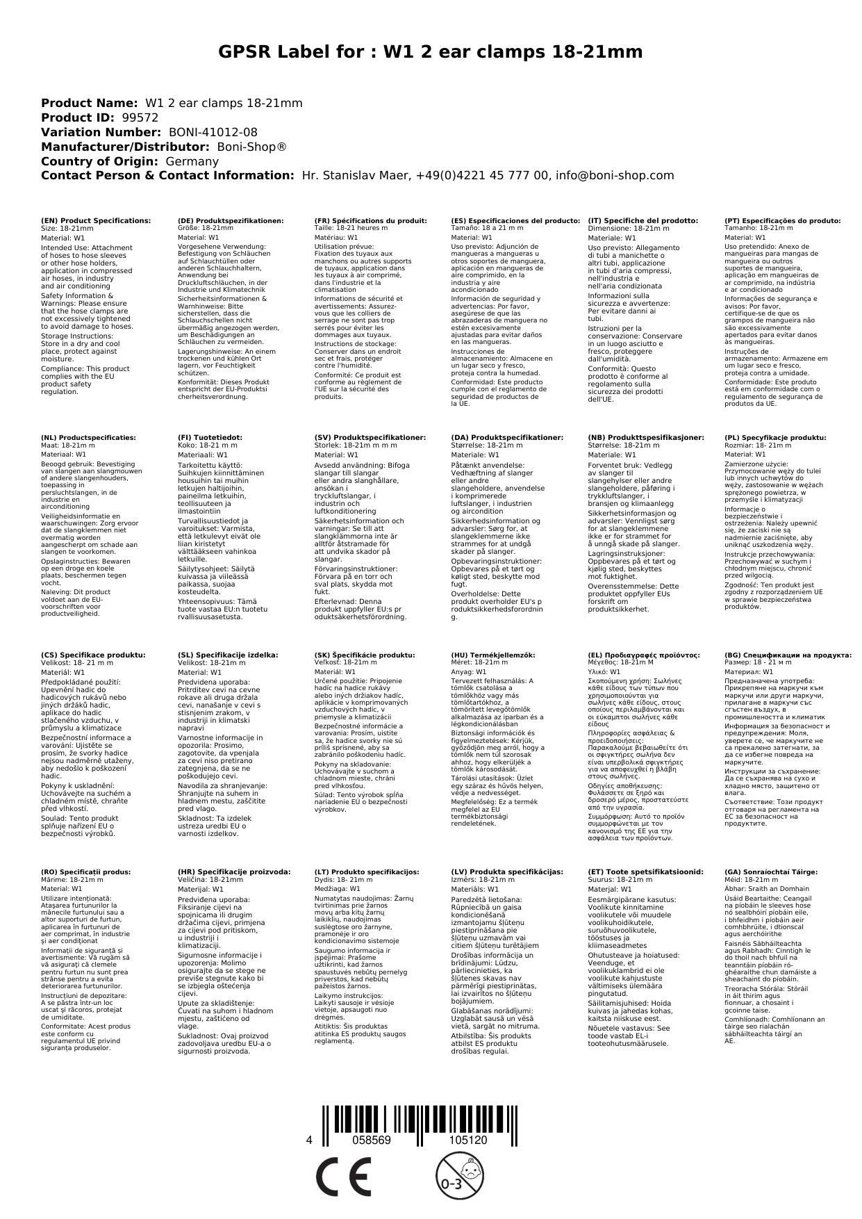 10 Stück W1 2 Ohr Schellen Klemmschellen 18-21mm