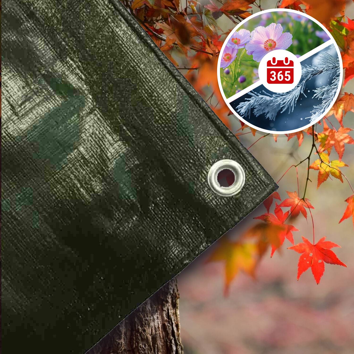 Grüne Abdeckplane 10x20m, 210g/m², wasserdicht, reißfest