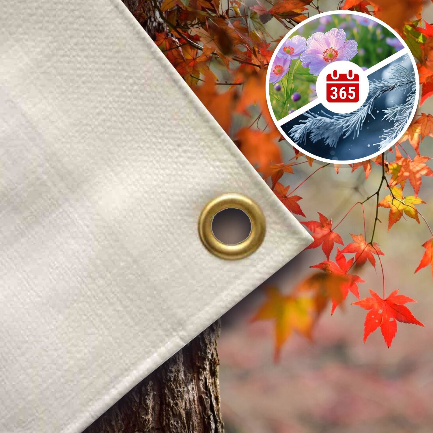 Abdeckplane 6x8m, 280 g/m², 48m², wasserdicht und reißfest, weiße Plane