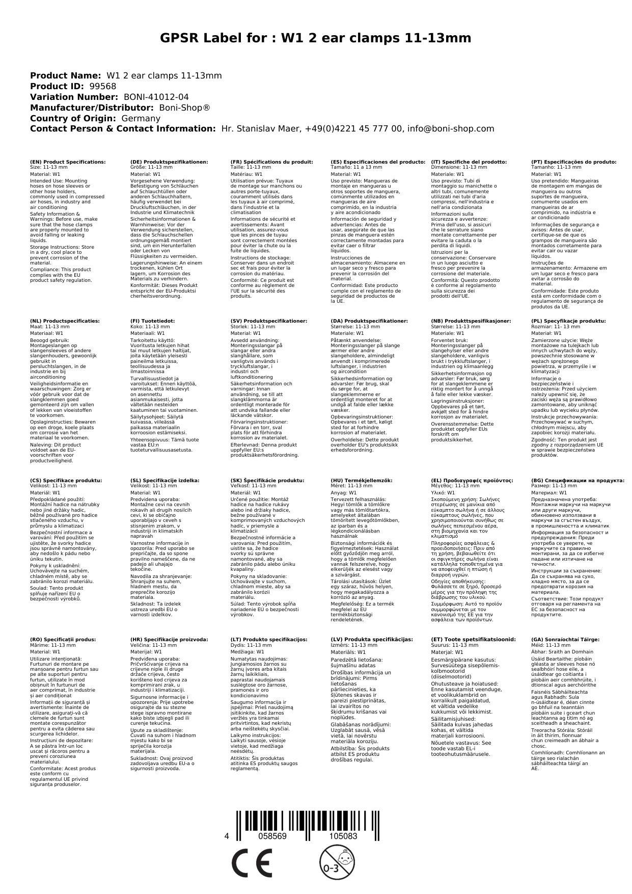 Schlauchschellen 11-13mm, 2 Ohr Schellen, Klemmschellen