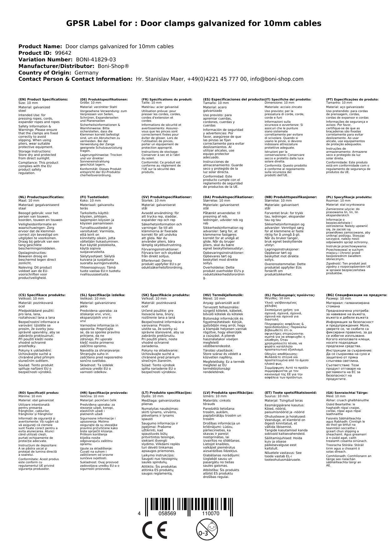 Seilklemmen 10mm, Würgeklemmen, verzinkt, Drahtseilklemmen