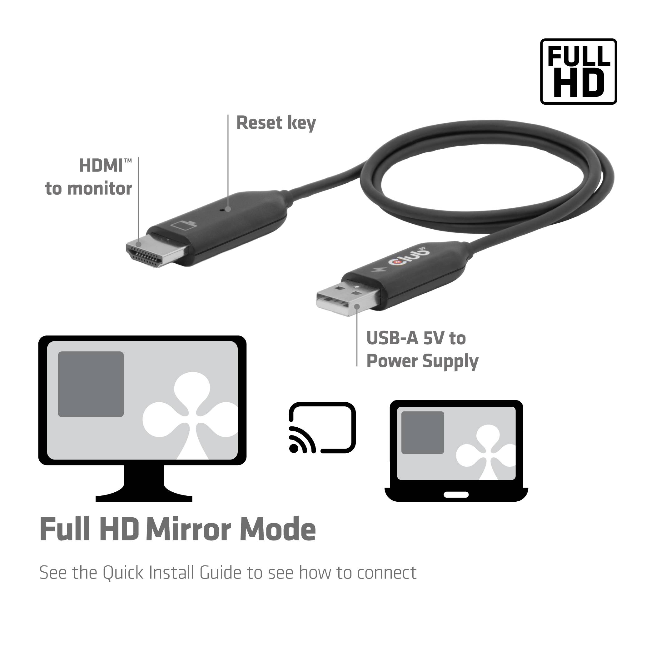 Club3D Wireless USB-C > HDMI Streaming Kit Full-HD 25m