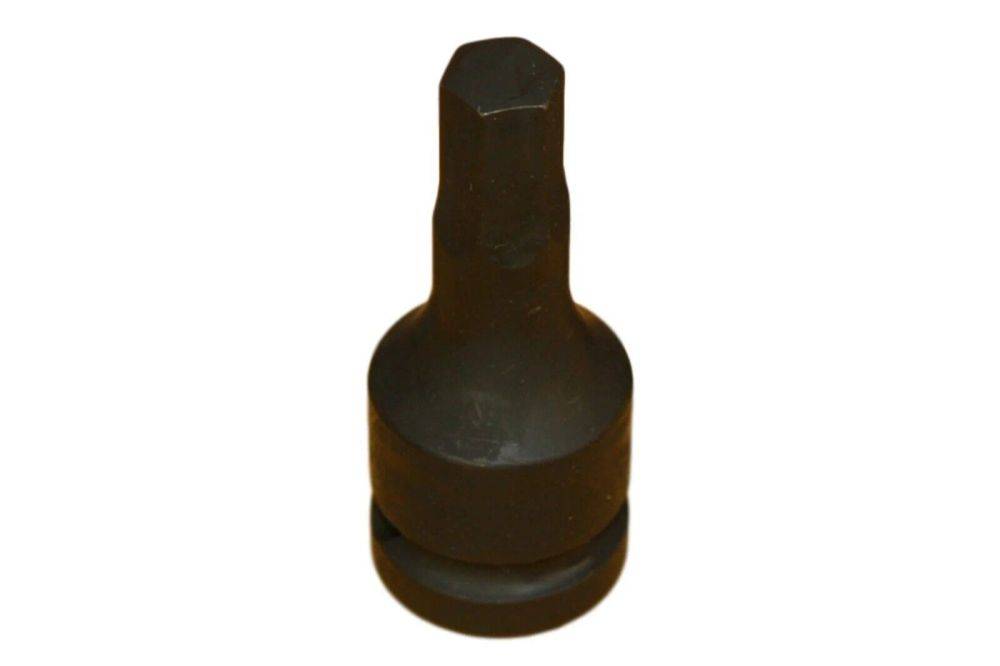 Ein schwarzes Sechskant-Steckschlüssel-Bit für Schlagwerkzeuge, das für Hochdrehmoment-Anwendungen und Befestigungsaufgaben verwendet wird.