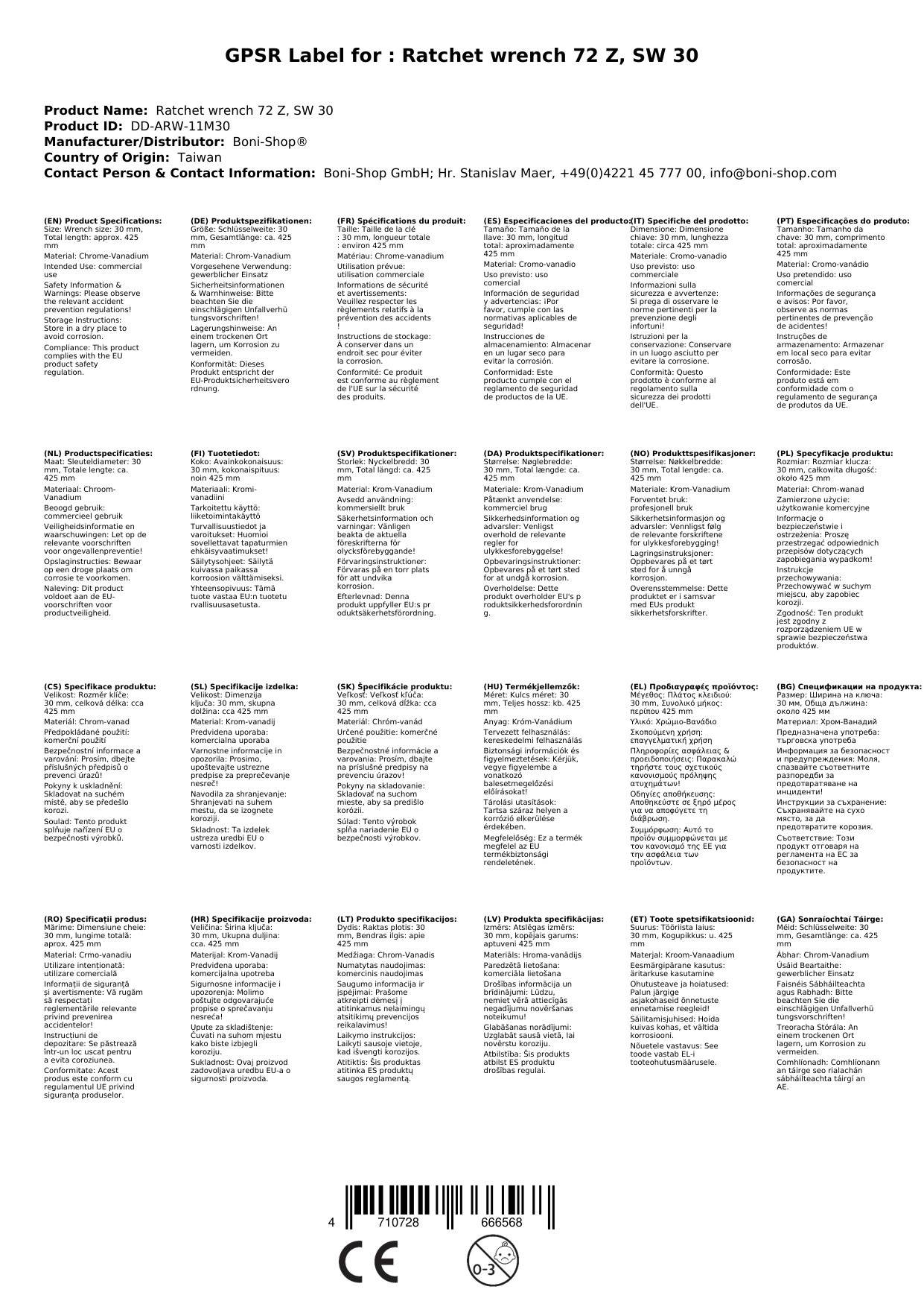 Ringratschenschlüssel, 30mm Ratschenschlüssel, Feinverzahnt, Industrie Qualität