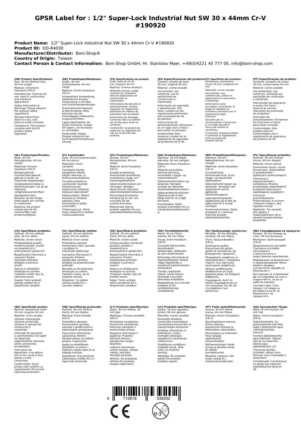 Stecknuss 30mm, 1/2 Zoll, Industrie, Super-Lock, Cr-V