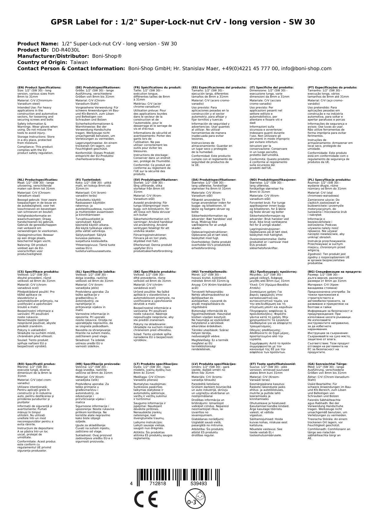 30mm Nuss, 1/2 Zoll Stecknuss, Super Lock, CrV Lang