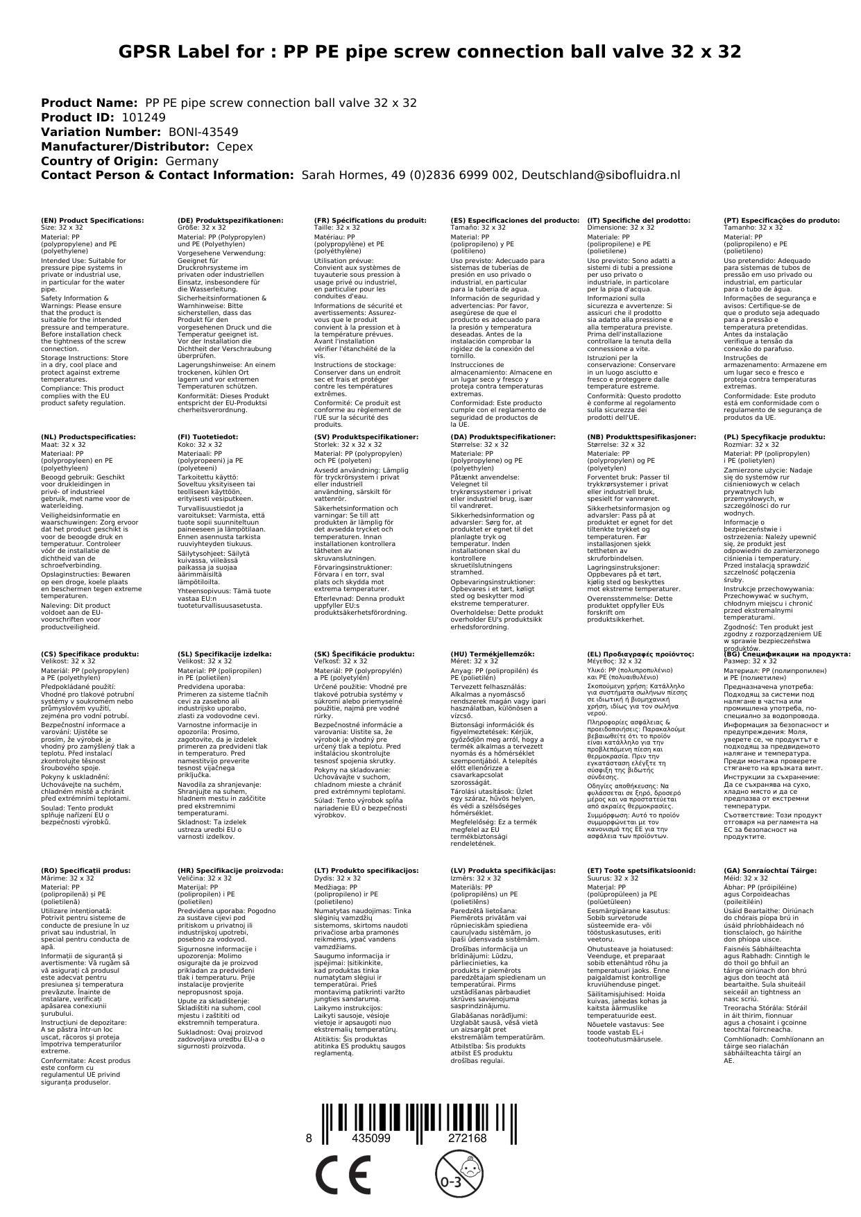 PE Rohr Verschraubung, Kugelhahn 32mm, Klemmfitting, Trinkwasser