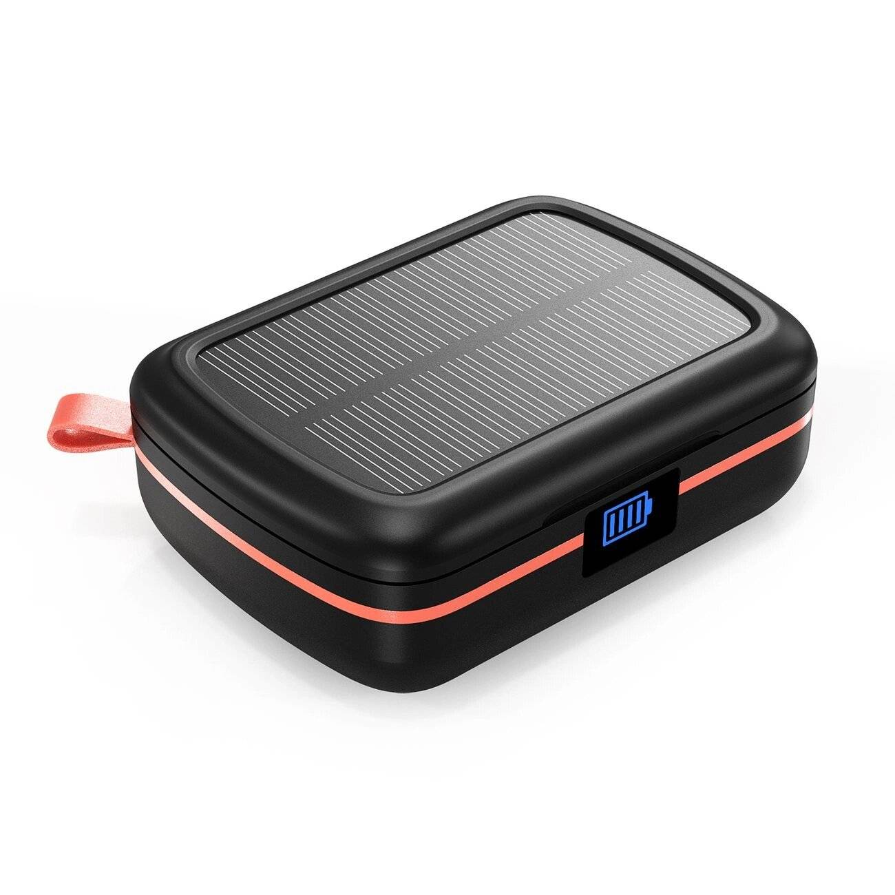Choetech TWS kabellose Kopfhörer wasserdicht Solarpanel integrierter 2500mAh Powerbank schwarz