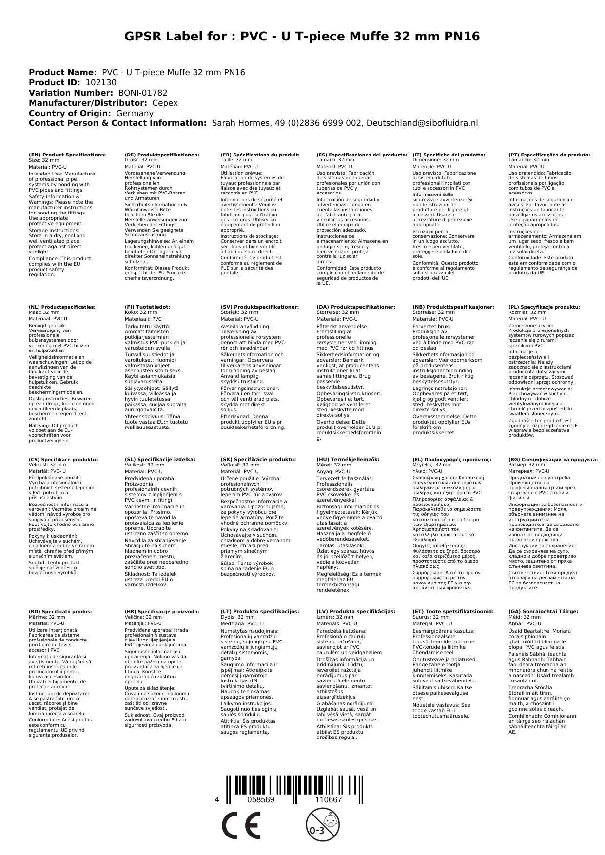PVC Fittinge, PVC Rohrverbinder, PVC T-Stück 32mm