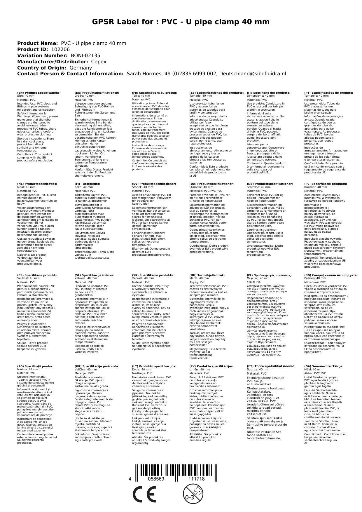 PVC Rohrklemme 40 mm, PVC-U, Rohrbefestigung für Teichbau und Aquaristik