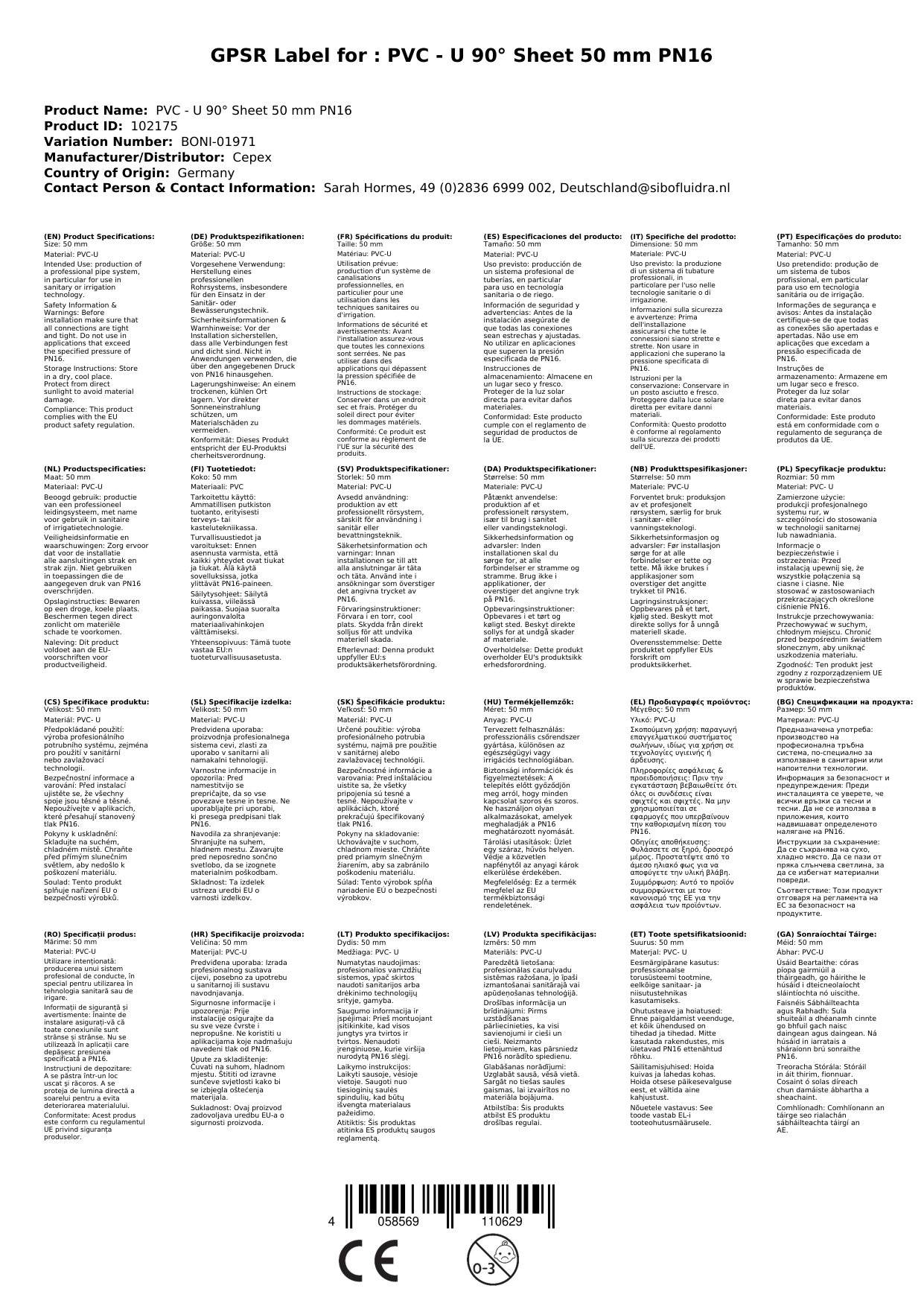 PVC Armaturen, PVC Bogen 50mm 90 Grad, PN16, Rohrverbinder