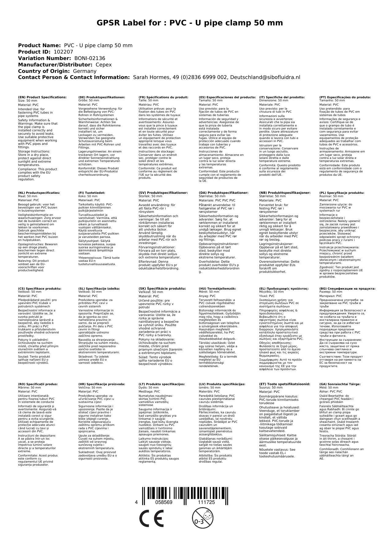 PVC Rohr 50mm, Rohrklemme 50mm, PVC-U Rohr, Rohrschelle PVC