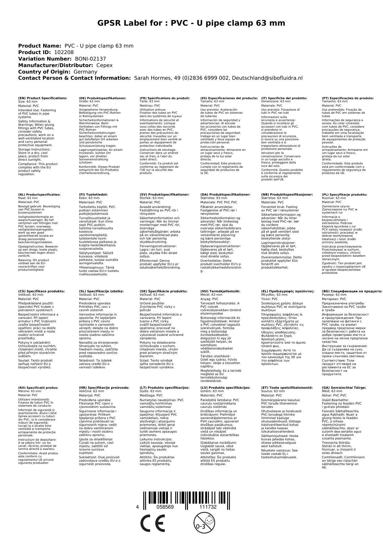 PVC Rohr 63mm, Rohrklemme, PVC-U Rohr