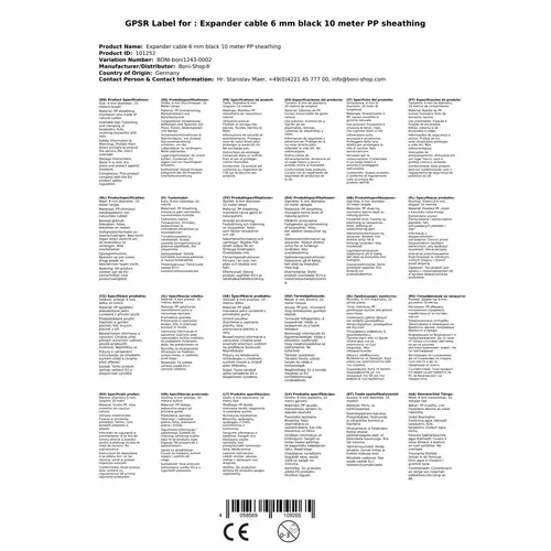 Expanderseil 6 mm, schwarz, 10 Meter, -Shop, Gummiseil Expanderseil 6 mm, schwarz, 10 Meter, -Shop, Gummiseil