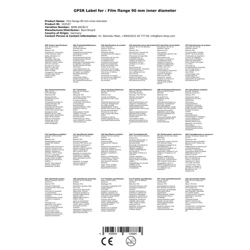 Folienflansch 90mm, Tankdurchführung, Teichdurchführung Folienflansch 90mm, Tankdurchführung, Teichdurchführung