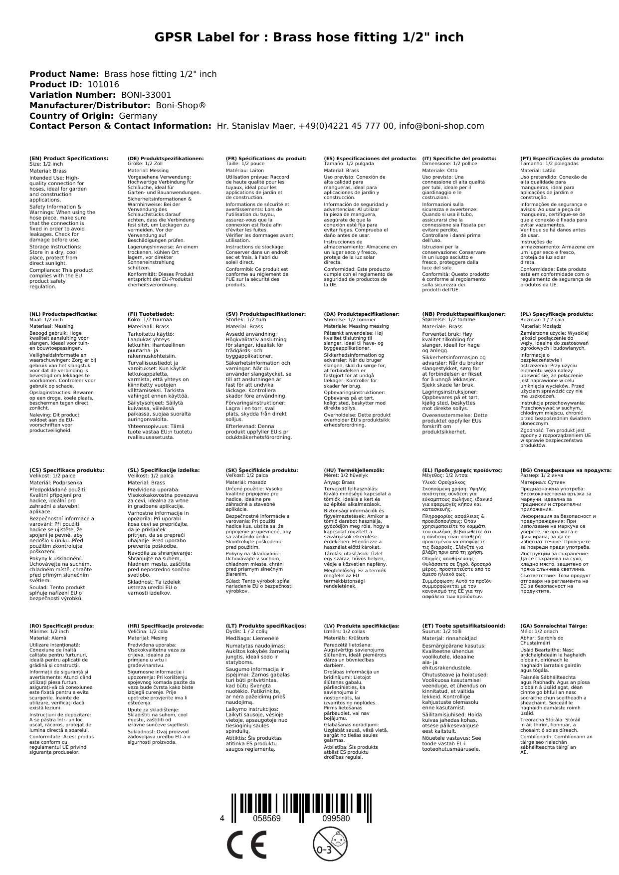 Schlauchverbinder Messing, 1/2 Zoll, Gartenschlauch Kupplung