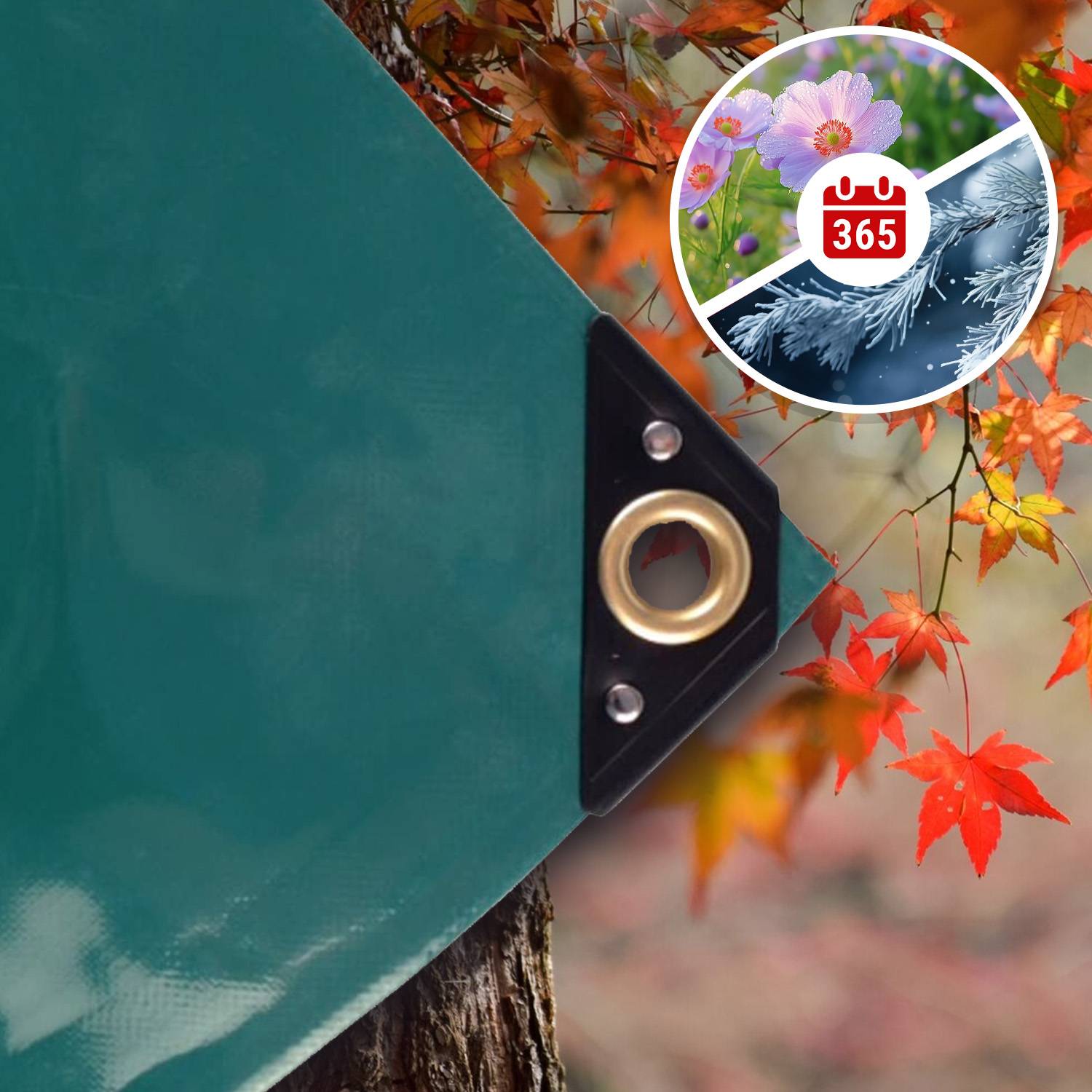 Abdeckplane, grüne Plane, 650 g/m², PVC, 5x5m (25m²), wasserdicht, reißfest