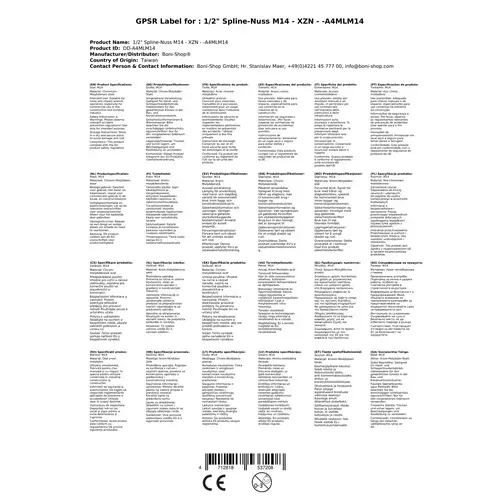 Vielzahn Nuss M14, Schlagschrauber Stecknuss, 1/2 Zoll Stecknuss Vielzahn Nuss M14, Schlagschrauber Stecknuss, 1/2 Zoll Stecknuss