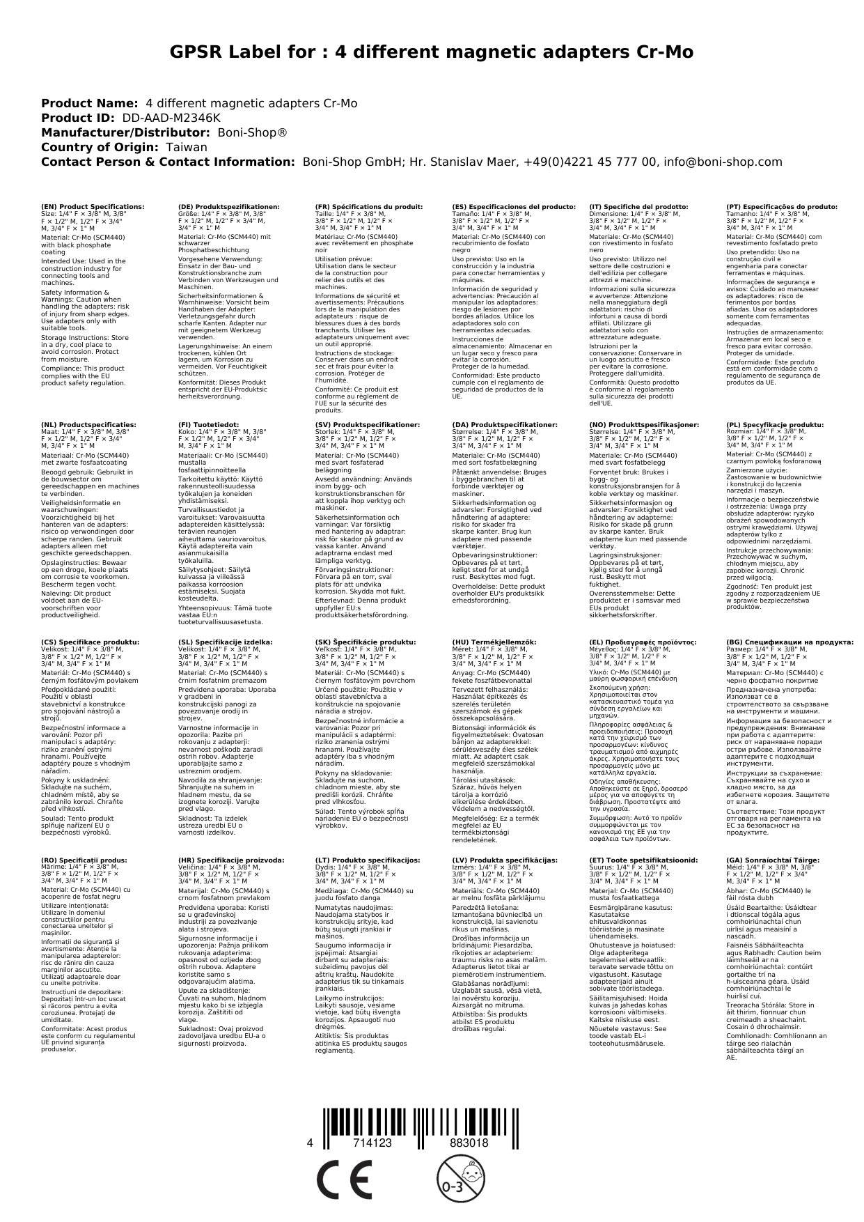 Adapter Set, Stecknuss Adapter Set, Magnetische Adapter, Cr-Mo