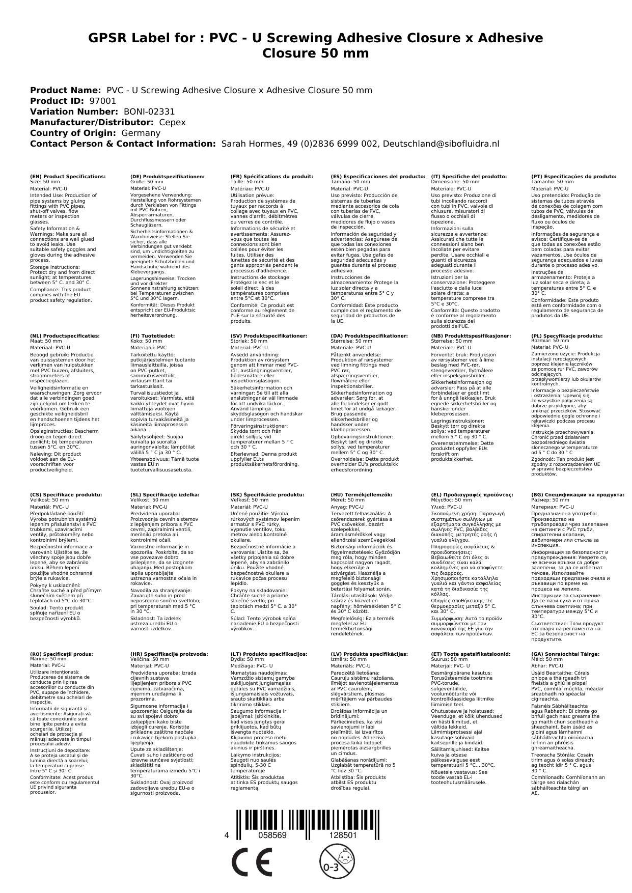 PVC - U Verschraubung Klebemuffe x Klebemuffe 50 mm