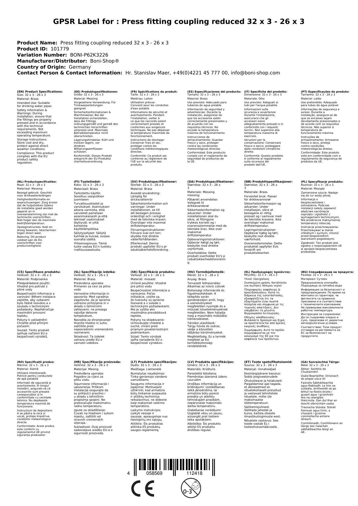 Pressfitting Kupplung, Reduzierkupplung 32mm, Boni, Pressfitting Verbindung