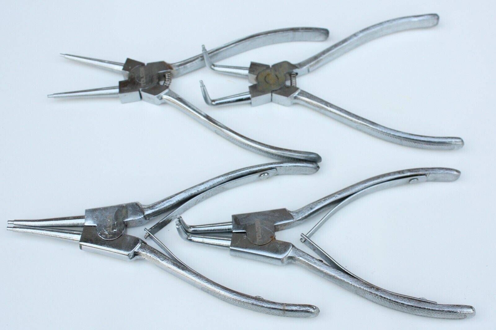 Seegeringzangen Set, 4 tlg, mit Tasche, Sprengringzange