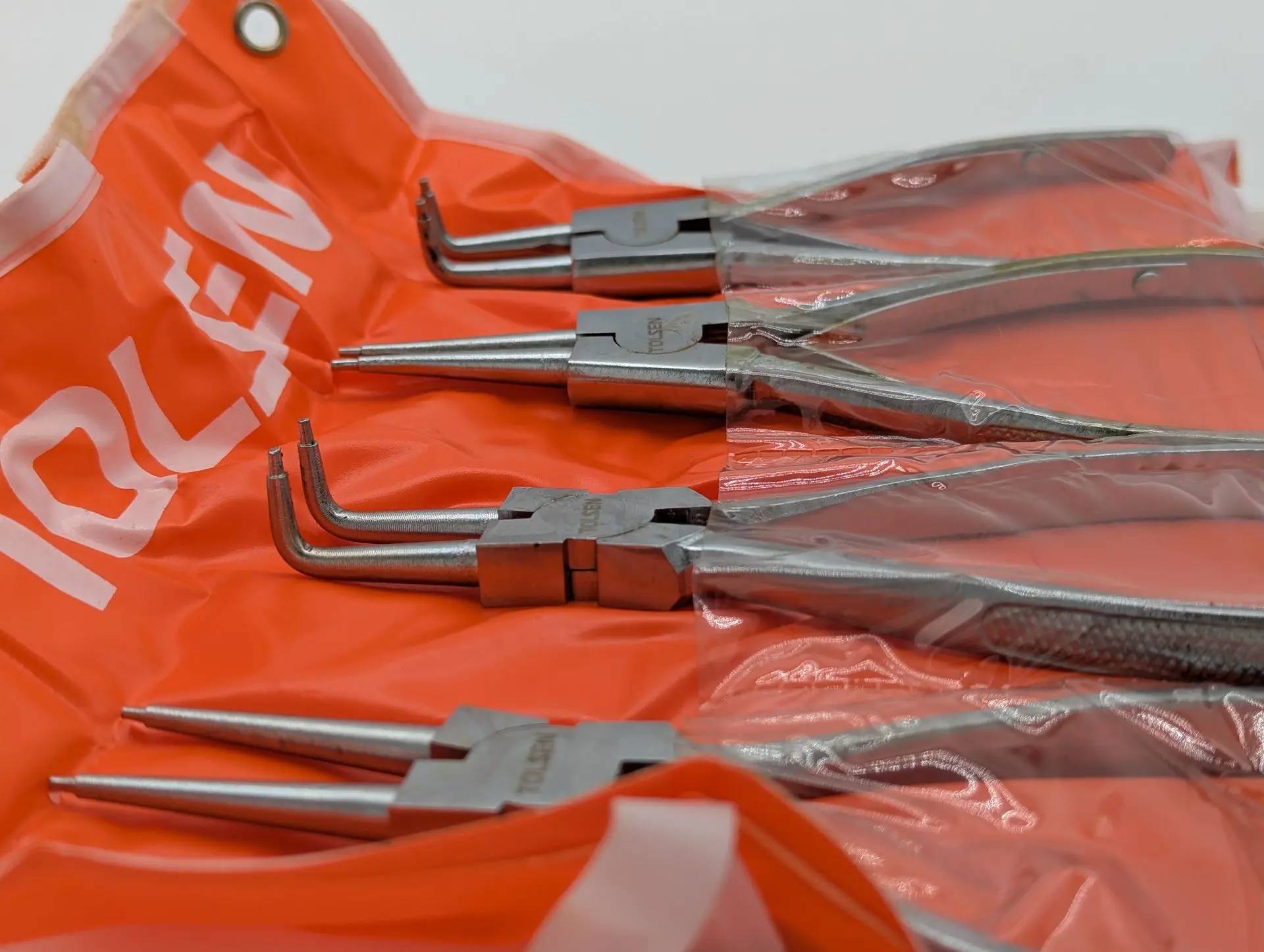 Seegeringzangen Set, 4 tlg, mit Tasche, Sprengringzange