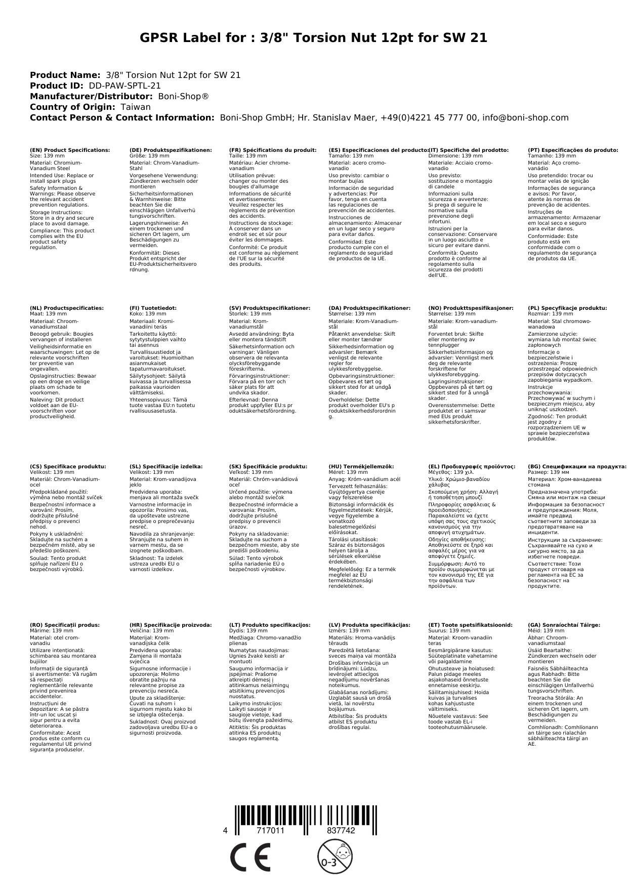 Zündkerzenschlüssel 3/8 Zoll, 21mm Nuss, Drehmomentbegrenzer Nuss, Torsionsnuss